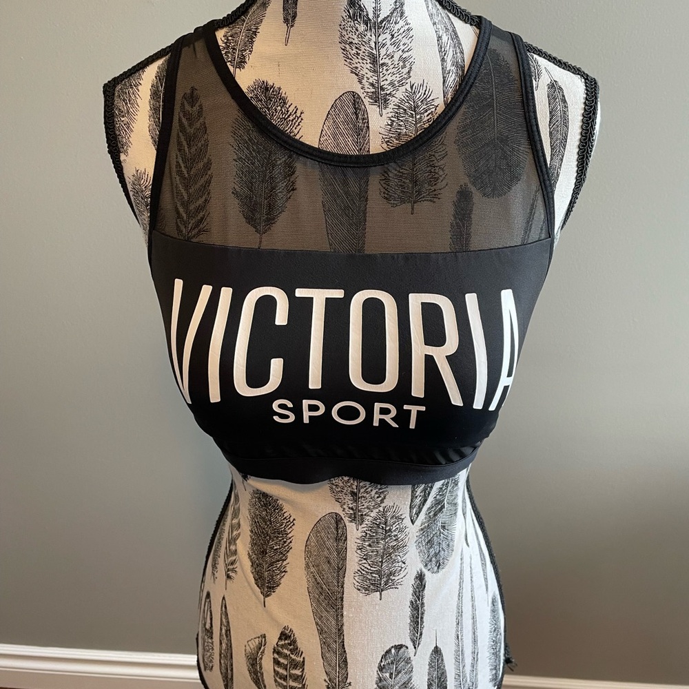 VICTORIA SECRET : Black Mesh Sports Bra